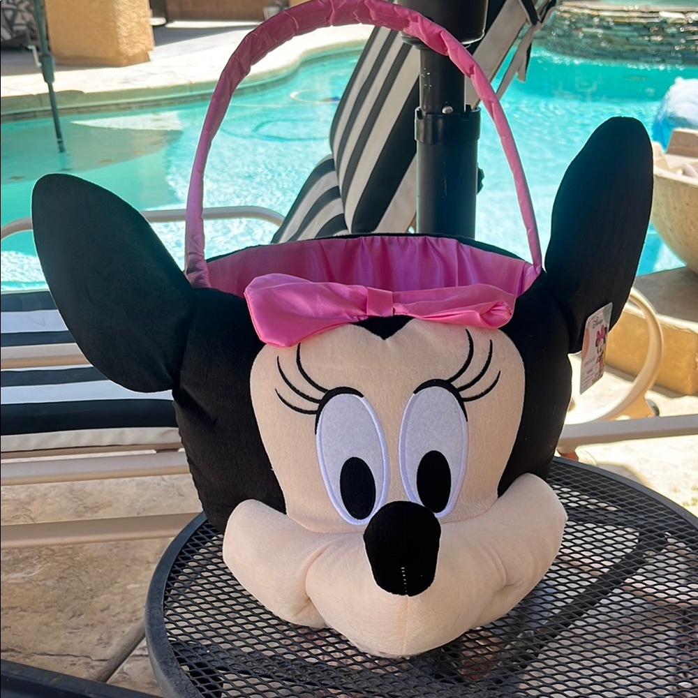 NWT Disney Minnie Mouse Black & Pink Basket